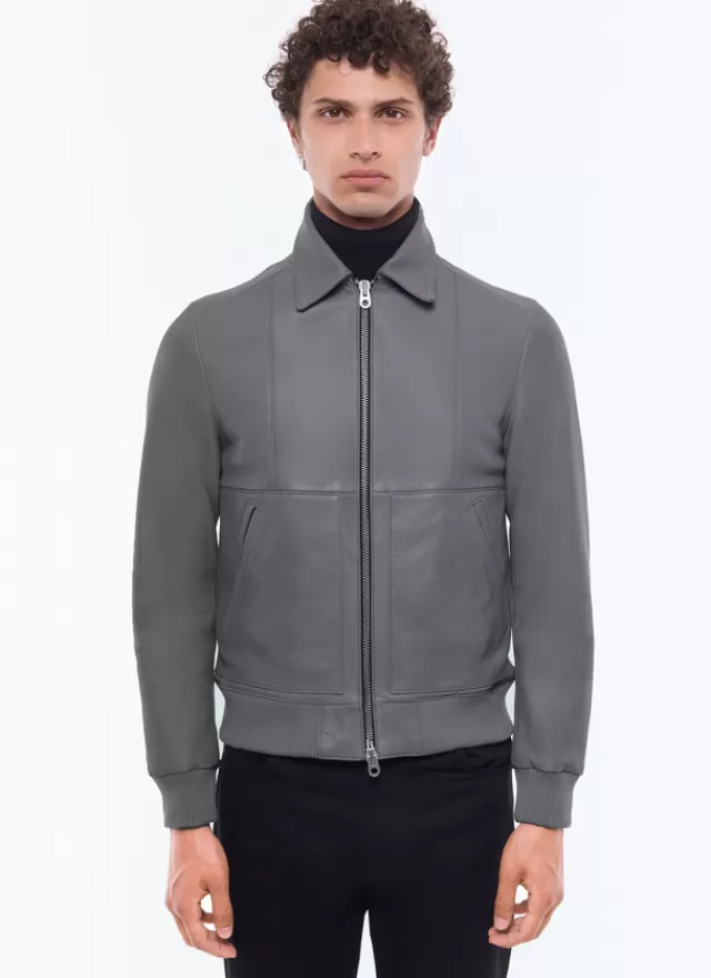 Fursac Blouson en cuir d'agneau certifié