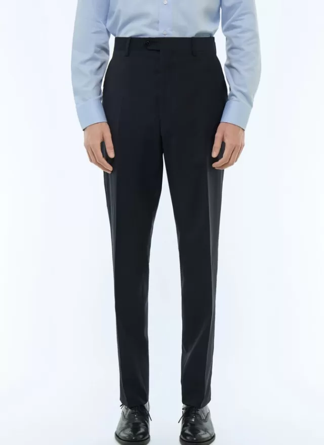 Fursac Pantalon ajusté en toile de laine