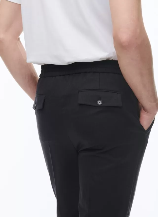 Fursac Pantalon élastiqué en flanelle de laine