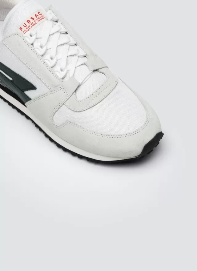 Fursac Sneakers blanches en cuir et nylon